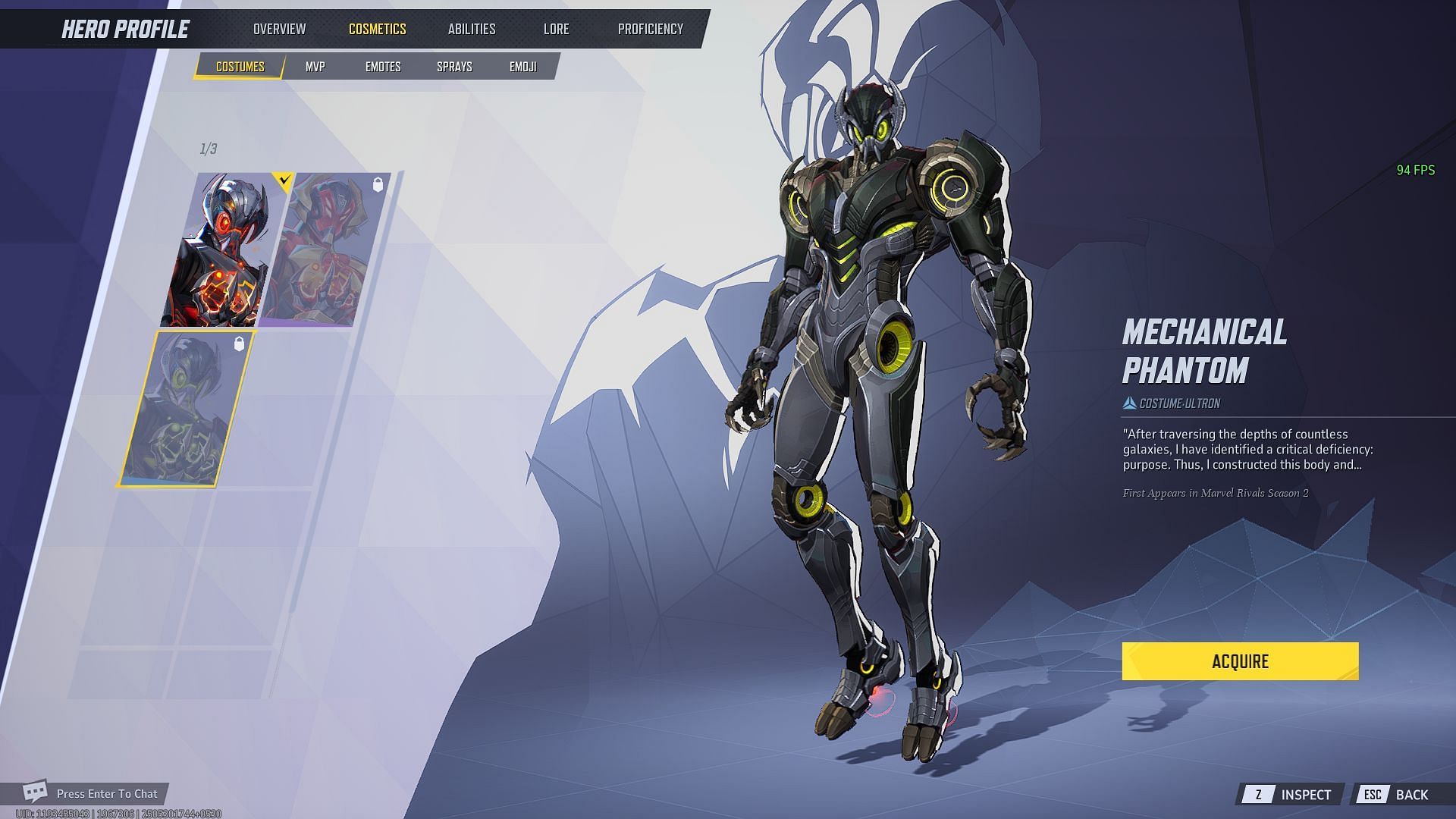Mechanical Phantom skin for Ultron (Image via Sportskeeda Gaming || NetEase Games)